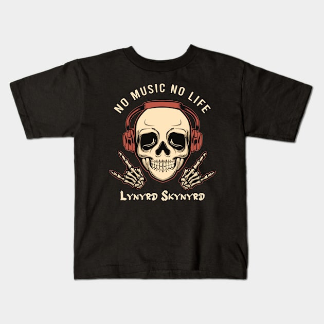 No music no life Lynyrd skynyrd Kids T-Shirt by PROALITY PROJECT